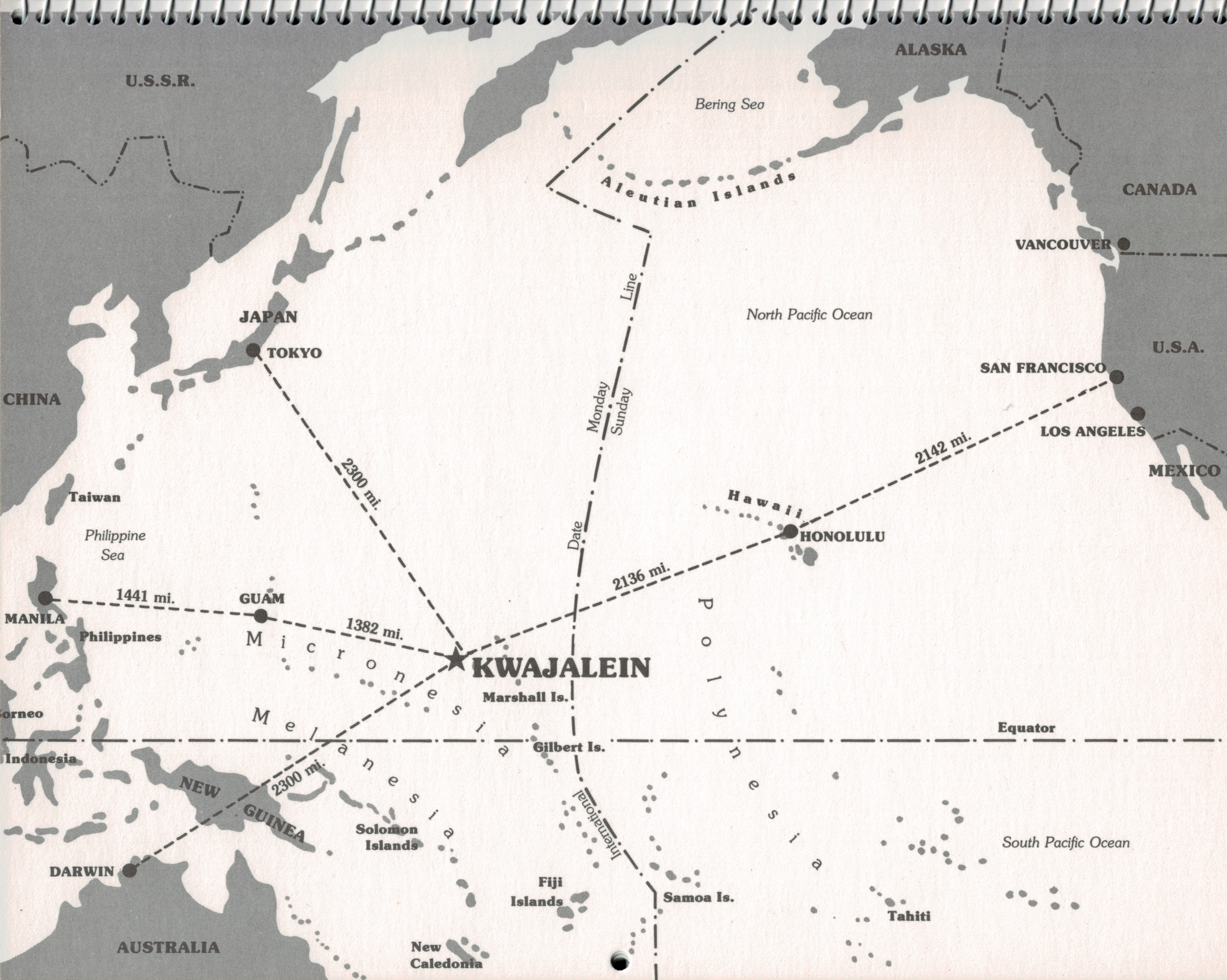 1983 Kwajalein Calendar - Map